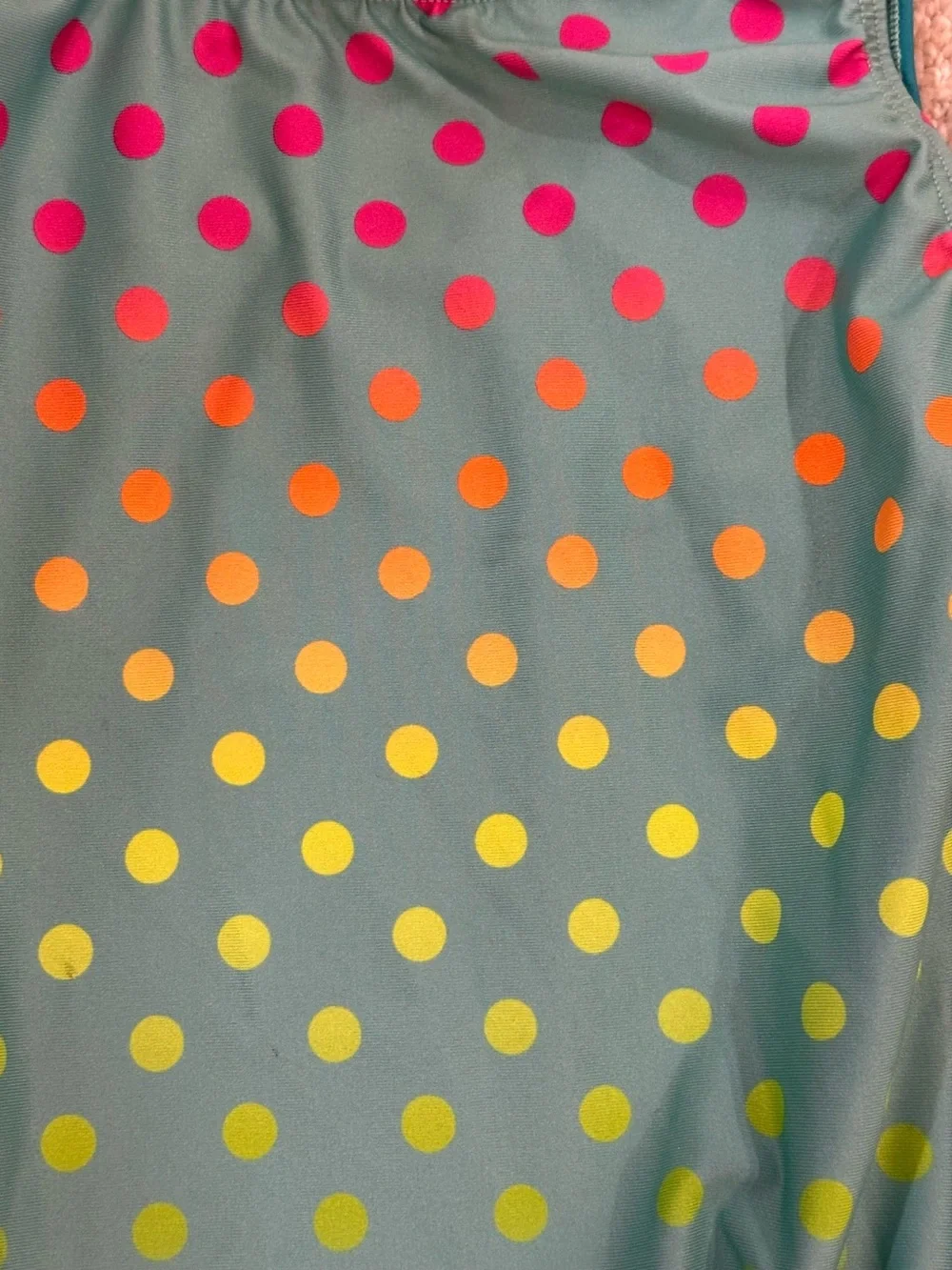 GUC GK Girls' Teal Polka Dot Size Medium Gymnastics Leotard